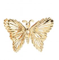 Artikel Dekorativa fjärilar metallhängande dekoration gyllene 5cm 30st
