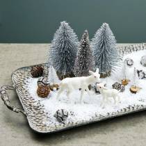 Dekorativ bricka med handtag antiksilver 45cm x 25cm