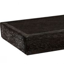 Artikel Dekorativ bricka, avlång träbricka, brun, rustik, 42×14×3cm