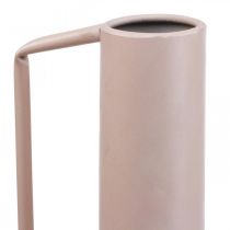 Artikel Modern dekorativ metallvas i ljusrosa, 19,5 cm; dekorativ designkanna, 38,5 cm hög, för torkade blommor