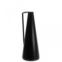 Dekorativ vas metall svart dekorativ kanna konisk 15x14,5x38cm