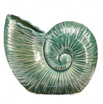 Artikel Dekorativ vas snigelskal keramikgrön 18x8,5x15,5cm