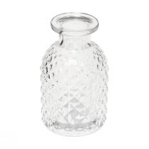 Dekorativa vaser miniglas klar retro romb Ø5,5cm H9cm 6st