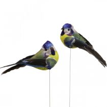 Artikel Deco Birds on Wire Spring Deco Blåmes 10×3cm 9st