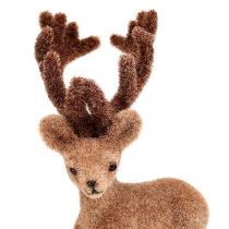 Artikel Deco rådjur mini brun flockad 11cm 6 st