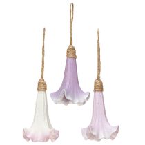 Artikel Dekorationshängare Bellflower Lila Vit Ø3,5cm H8cm 6st