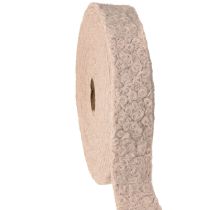Artikel Dekorativt band gammalrosa brett presentband ull-look 40mm 8m