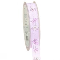 Artikel Dekorationsband blommor vårpresent band lila 15mm 20m