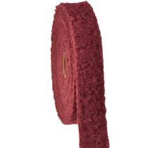 Artikel Dekorativt band Bordeaux ullliknande brett tygband 40mm 8m