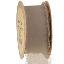 Artikel Dekorativt band brunt chiffongband lerbrunt 40mm 15m