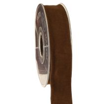 Artikel Dekorativt band brunt sammetsband smyckesband 25mm 7m