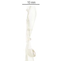 Artikel Dekorativt band, krämfärgat, hjärtan, pärlor, bröllopsdekoration, 10mm, 5m