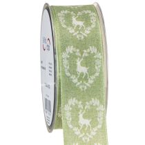 Artikel Deco band grön hjort 40mm 20m