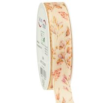 Artikel Dekorativt band höstdekorativt tygband beige gammalrosa 25mm 20m
