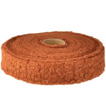 Artikel Dekorativt band rödbrunt brett tygband ullliknande 40mm 8m