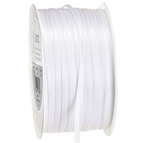 Artikel Dekorativt band satinband vitt dubbelt satinband 3mm 50m