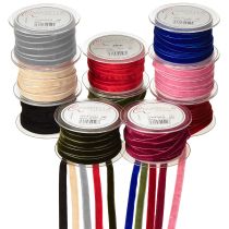 Artikel Dekorativt band Sammetsband 10mm 20m Olika färger
