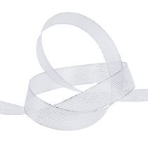 Artikel Dekorationsband med lurexränder silver 25mm 20m