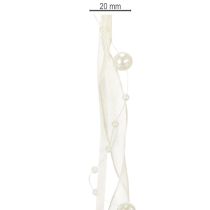 Artikel Dekorativt band med pärlor, krämfärgat, 20mm, 5m