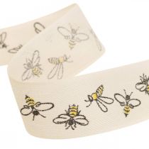 Deco band bees krämband 25mm 18m