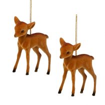 Artikel Dekorativ figur ren ung brun 7,5cm flockad 2 st