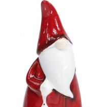 Artikel Jultomtefigur Röd, Vit Keramik H20cm