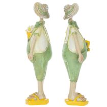 Artikel Dekorativa trädgårdsfigurer, borddekoration, sommar, grön/gul, 16,5 x 5,5 cm, 2 stycken