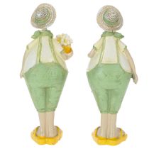 Artikel Dekorativa trädgårdsfigurer, borddekoration, sommar, grön/gul, 16,5 x 5,5 cm, 2 stycken