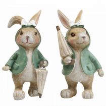 Deco figurer deco kanin med paraply H10,5cm 4st