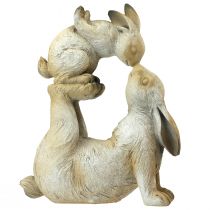 Artikel Dekorativa figurer mamma kanin med barn kanin grå brun H35cm