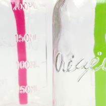 Dekorativa flaskor med lock och halm H14,5cm