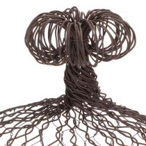 Artikel Dekorativ metallklocka, klätterhjälp, ståltrådshuv, brun, rostfri yta, H50/41cm Ø30/25cm, set om 2