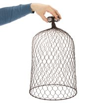 Artikel Dekorativ metallklocka, klätterhjälp, ståltrådshuv, brun, rostfri yta, H50/41cm Ø30/25cm, set om 2