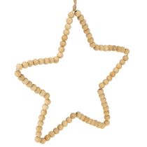 Artikel Deco hängare jul träpärlor hjärta stjärnträd H20cm 3st