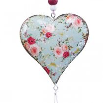 Deco hängare hjärta deco vintage blommor hänge 8,5x9cm 3st