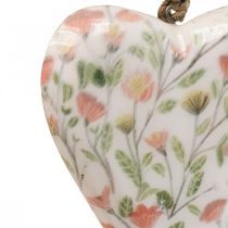 Dekorationshängare trähjärta decohängare motiv blommor 12x2,5x20xcm