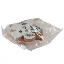 Artikel Dekorativ hängare hjärta blomma fjäril vit natur 9cm 3st