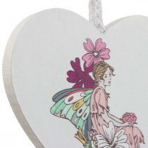 Dekorativt hjärta för upphängning, hjärta tomte hänge dekoration 12cm 6st