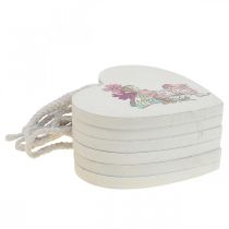 Artikel Dekorativt hjärta för upphängning, hjärta tomte hänge dekoration 12cm 6st