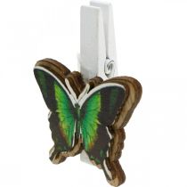 Dekorativ klämfjäril, presentdekoration, vår, fjärilar av trä 6st