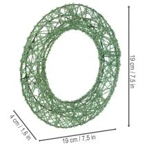 Artikel Grön dekorativ krans av trådnät för gör-det-själv-projekt, 19 cm, 2 stycken
