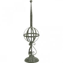 Dekorationsobjekt, kranshållare, metalldekor grå, brun, vit shabby chic H62,5cm Ø16cm