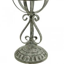 Dekorationsobjekt, kranshållare, metalldekor grå, brun, vit shabby chic H62,5cm Ø16cm