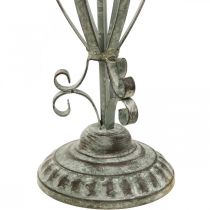 Kranshållare metall antik look, bordsdekoration shabby chic H51cm