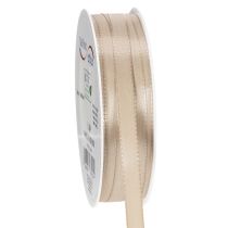 Artikel Smalt beige presentband, fint band för förpackning, 10 mm brett, 50 m långt
