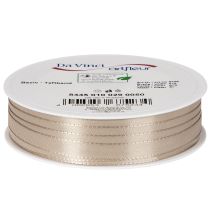 Artikel Smalt beige presentband, fint band för förpackning, 10 mm brett, 50 m långt