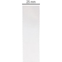 Artikel Dekorativt taftband, vitt, 25 mm brett, 50 m långt