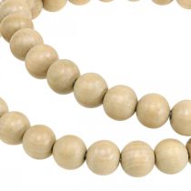 Artikel Dekorativ ring av träpärlor, naturlig stil, hängande dekoration, bordsdekoration, Ø19,5 cm, set om 2, trä och metall