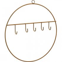 Metallring med krok, dekorativ ring för upphängning, rostfri krokring Ø28cm