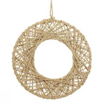 Dekorativ ring jute täckt hängande dekoration boho dekoration natur Ø28cm 4st